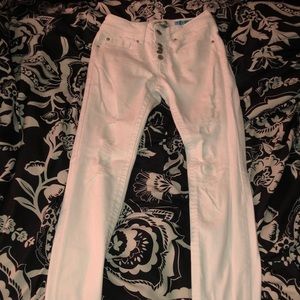 Ripped white skinny jeans